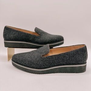 FRANCO SARTO Dark Grey Wool Slip-On ‘Fabrina’ Loafer Flats NWOT | Size 9.5M